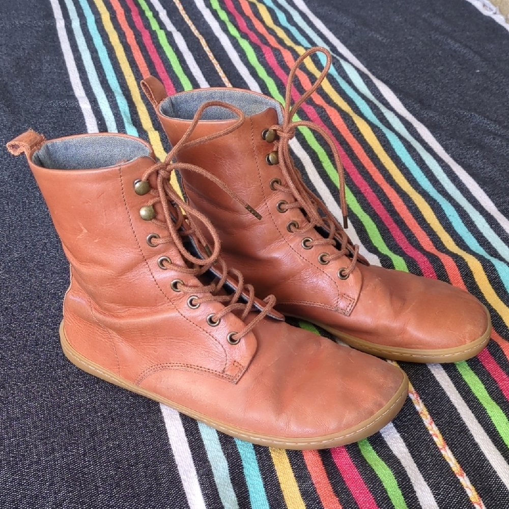 Mukishoes Alentejo Leather Barefoot Combat Boots - 39